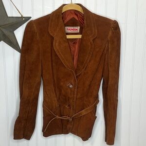 Women's Vintage Brown Suede Jacket Size 6